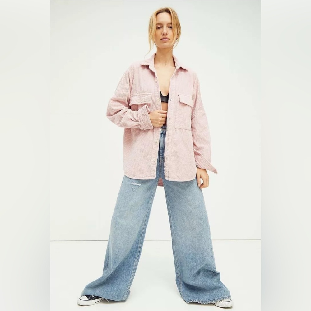 🤑 Free People x CP Shades Oversized Corduroy Button Down Shirt